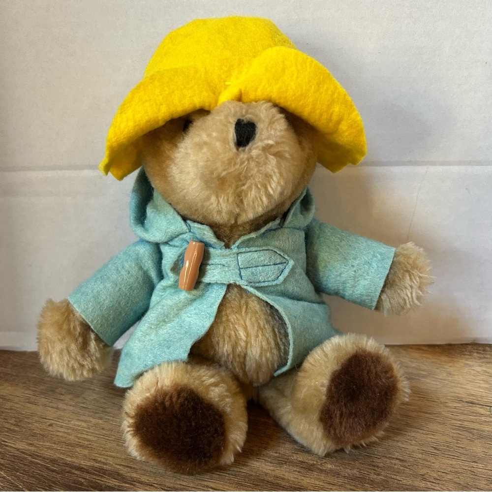 VTG 1981 Paddington Bear Plush Stuffed Animal Coat Yellow Hat 10" Eden Toys